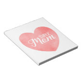 Super moeder in roze waterverf hart, moederdag notitieblok (Schuin)