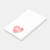 Super moeder in roze waterverf hart, moederdag post-it® notes (Schuin)
