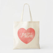 Super moeder in roze waterverf hart, moederdag tote bag (Voorkant)