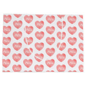 Super moeder tekst in roze hart groot cadeauzakje (Achterkant)