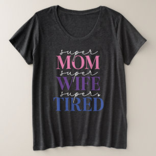 Super Moeder Vrouw Moe (Rook) Plus Size T-shirt