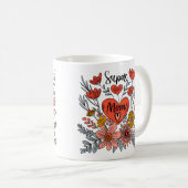 Super Mom Floral Mug (Devant droit)