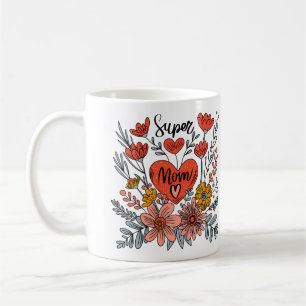 Super Mom Floral Mug
