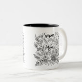 Super Mom Floral Mug (Devant droit)