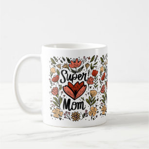 Super Mom Floral Mug