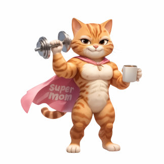 Super Mom Gym Cat Cooking Apron Schort
