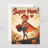 Super Mom Illustratie Briefkaart (Voorkant / Achterkant)