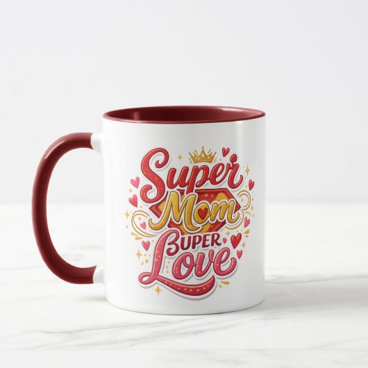 Super Mom Mug Gift Cute Design (Gauche)