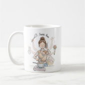 Super Mom Multitasking Illustration Mug | Cute Mug (Gauche)