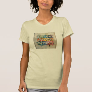 Super Mom Super Vrouw Super Vermoeide Strepen T-shirt