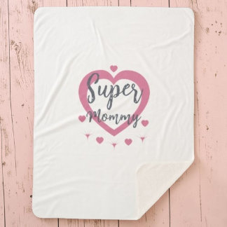 Super Mommy Personalized Best Mom Gift Sherpa Deken