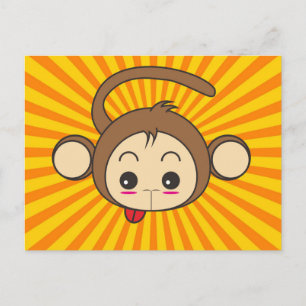 Super Monkey Face Briefkaart
