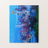 Super Moon bij de skyline van Seattle Legpuzzel (Verticaal)