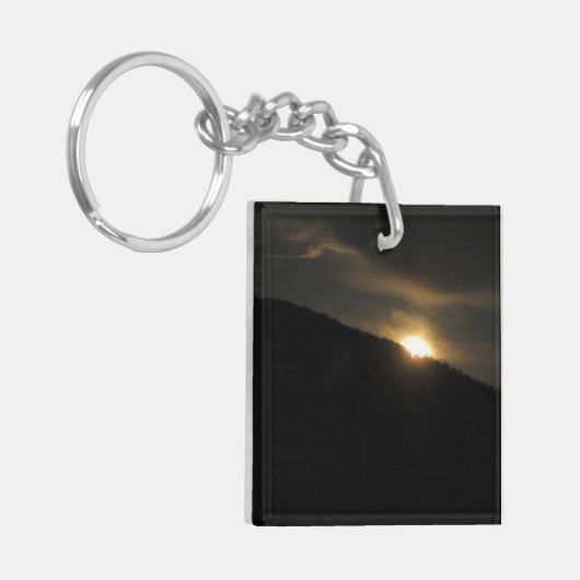 Super Moon boven Washington Mountain Sleutelhanger (Voorkant Links)