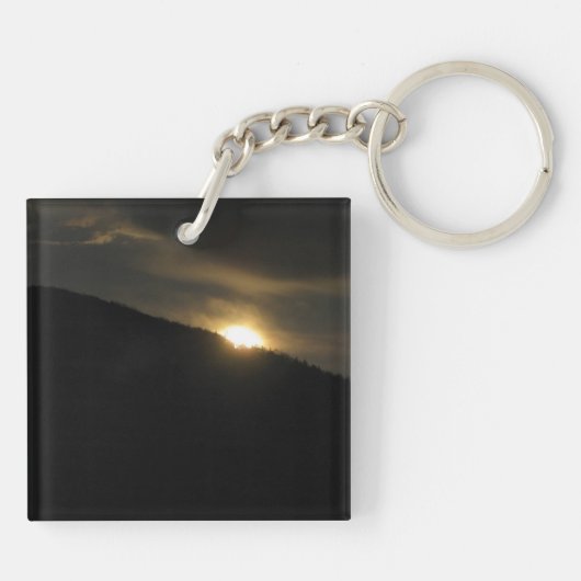 Super Moon boven Washington Mountain Sleutelhanger (Achterkant)