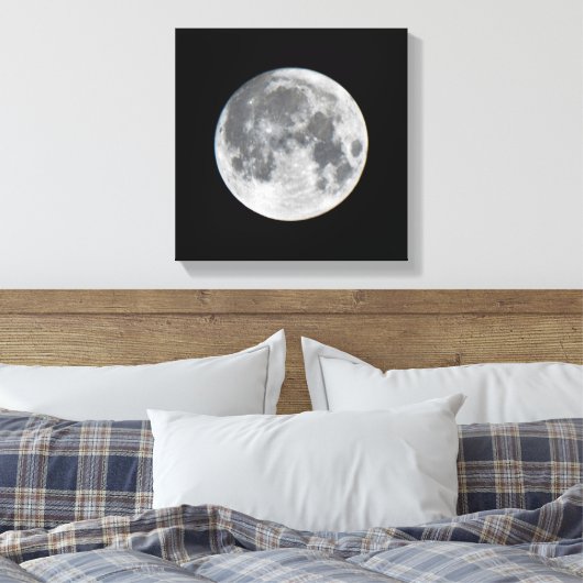 Super Moon | Mendota Heights Minnesota Canvas Afdruk (Insitu (Slaapkamer))