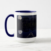 Super Moon over het meer van Canoe Late bij nacht Mok (Links)