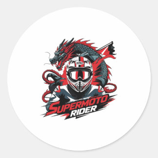 Super Moto Rider � Motorcycle  Ronde Sticker