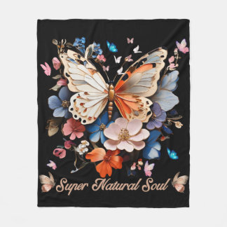 Super Natural Soul: Butterfly Garden Art Fleece Deken