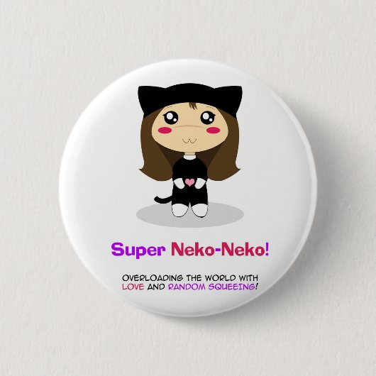 Super Neko-Neko Ronde Button 5,7 Cm (Voorkant)