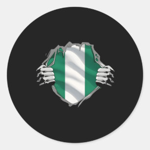 Super Nigeriaans Erfgoed Trots Nigeria Roots Vlag Ronde Sticker