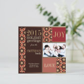 Super Noël Rouge Gold Carte photo (Debout devant)