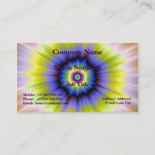 Super Nova in Blue en Yellow Kaart Visitekaartje