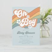 Super Oh Boy Baby shower Invitation (Debout devant)