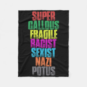 Super Onbesuisd Breekbaar Potus Shirt Anti-trump P Fleece Deken
