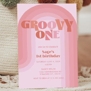 Super One Boho Rainbow 1er Anniversaire Invitation