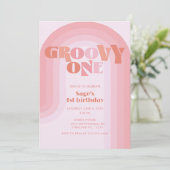 Super One Boho Rainbow 1er Anniversaire Invitation (Debout devant)