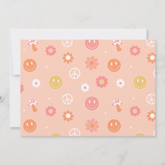 Super One Boho Retro 1er Anniversaire Invitations (Dos)