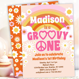 Super ONE Hippie Party 1er anniversaire Invitation