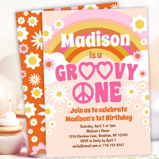 Super ONE Hippie Party 1er anniversaire Invitation