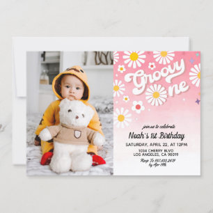Super One Portrait 1er Anniversaire Invitation