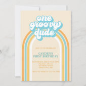 Super One Retro Boy Invitation d'anniversaire (Devant)