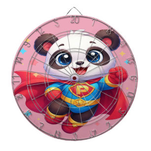 Super Panda Held — Schattige Kawaii Vliegende Pand Dartbord