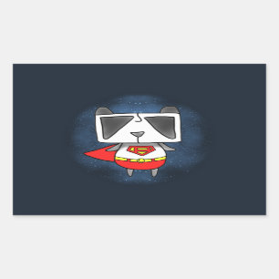 Super Panda Rechthoekige Sticker
