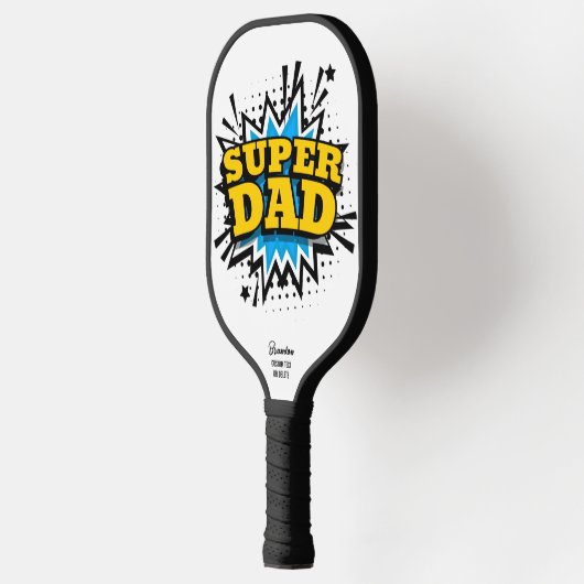 Super Pap Comic Strip Action Bubble, aangepaste te Pickleball Paddle (Links)