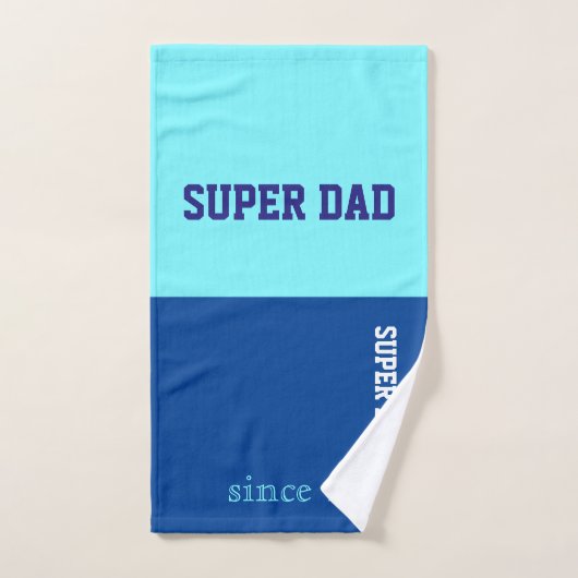 Super Pap in neonblauw en donkerblauw Bad Handdoek (Handdoek)