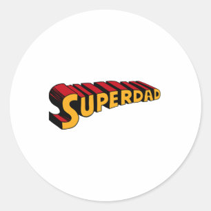 Super Pap Superdad Grappige Superheld Pap Ronde Sticker