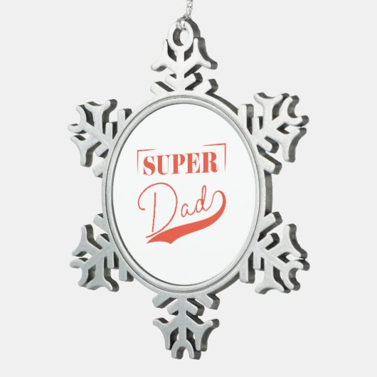 Super Pap Tin Sneeuwvlok Ornament (Rechts)