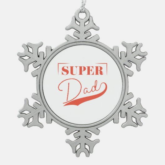 Super Pap Tin Sneeuwvlok Ornament (Voorkant)