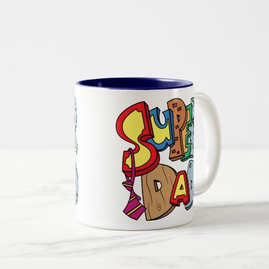 Super Pap Tweekleurige Koffiemok (Voorkant rechts)