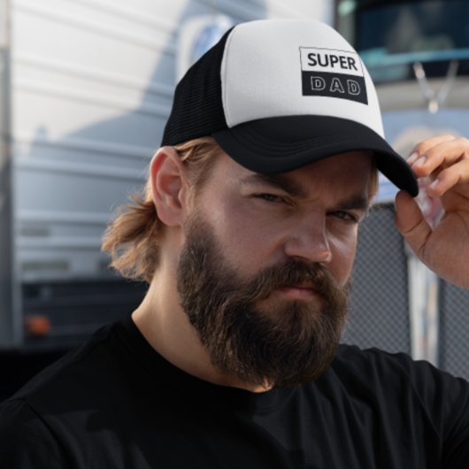 Super Pap | Zwarte en witte pap Trucker Pet