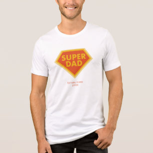 Super papa aangepaste jaar Tri-Blend shirt