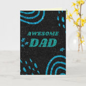 Super Papa Carte Pailletée Fête des Pères (Fleur jaune)