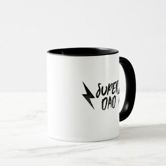 Super Papa Feu Bolt Black Super Mug (Devant droit)