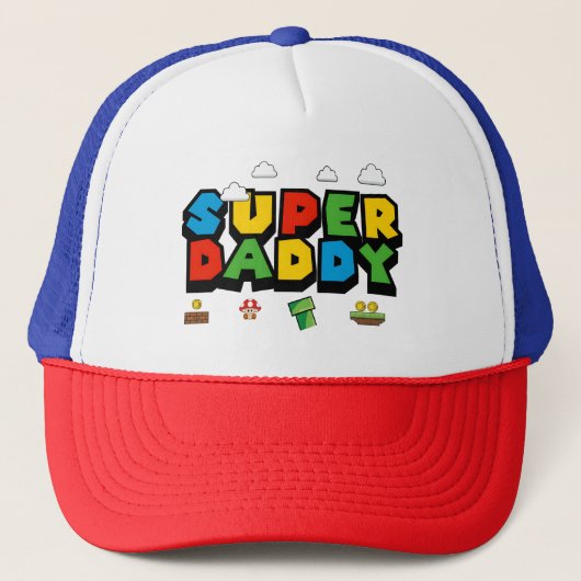 SUPER PAPA MARIO STIJL TRUCKER PET (Voorkant)