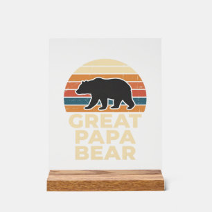 Super Papa Ours Rétro Coucher de Soleil Vintage De